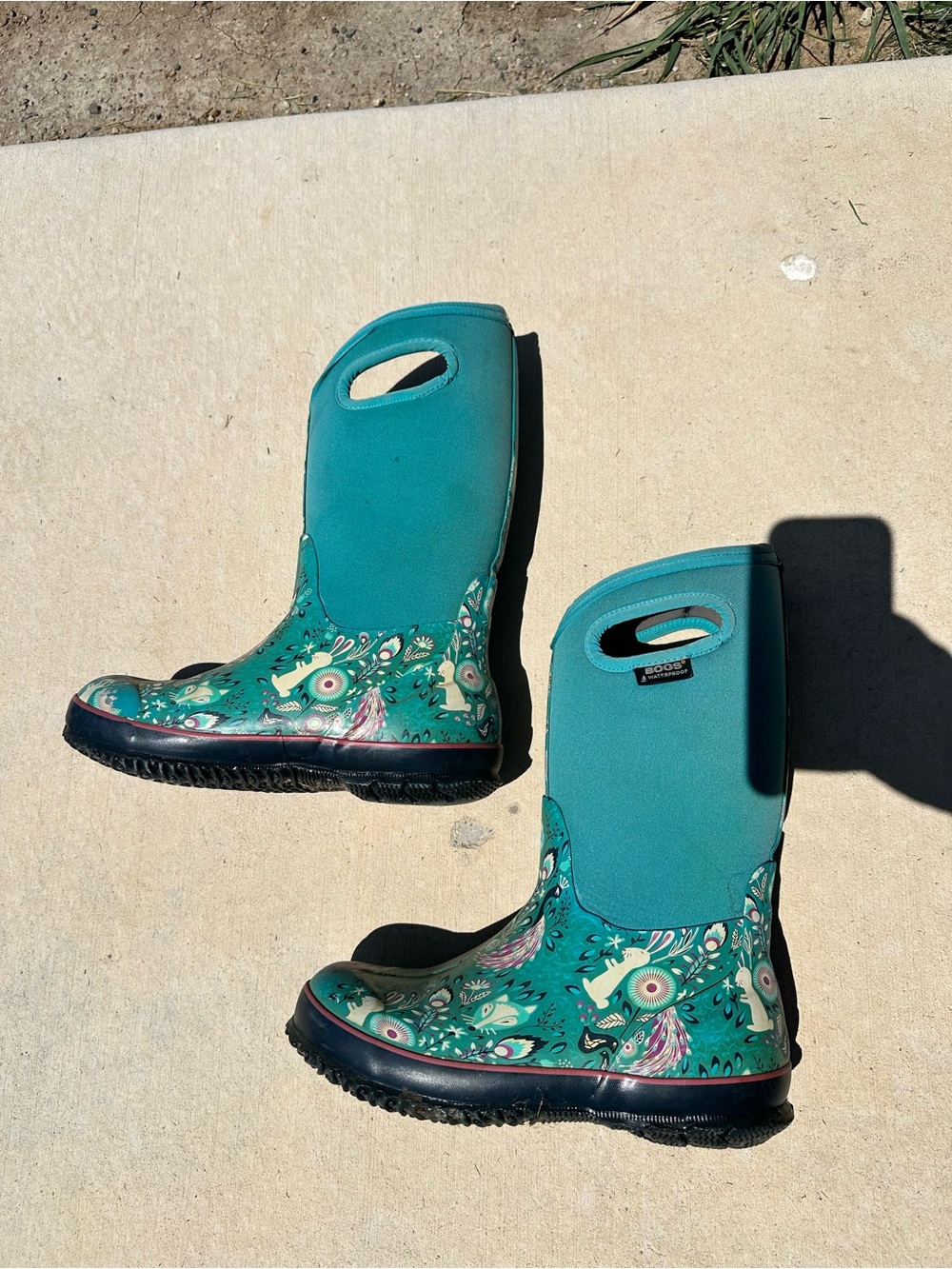 *FLAWED* Bogs | Teal Classic Forest Rain Boots | Size 6 - Picture 8 of 9